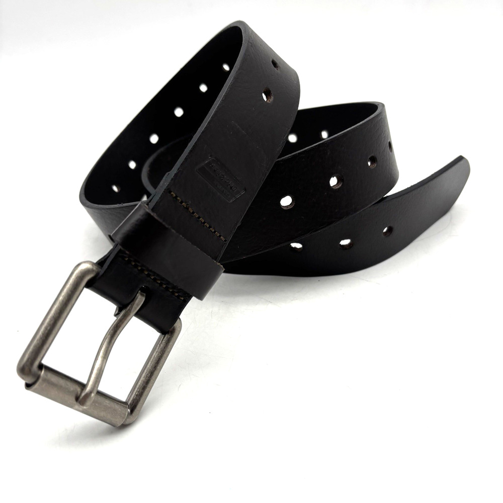 Dickies Brown Genuine Leather Single Prong Full Length Holes Unisex Belt 38